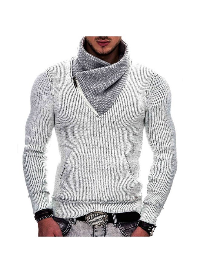 NIBEMINENT Autumn and Winter Men's Sweater Long sleeved High Neck Pocket Fashion Knitwear - Image 1