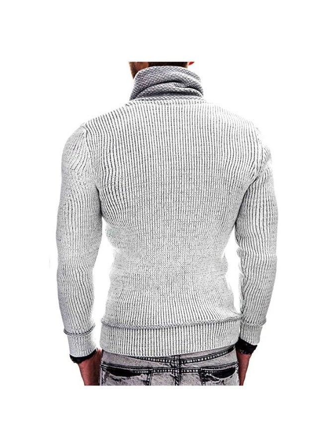 NIBEMINENT Autumn and Winter Men's Sweater Long sleeved High Neck Pocket Fashion Knitwear - Image 2
