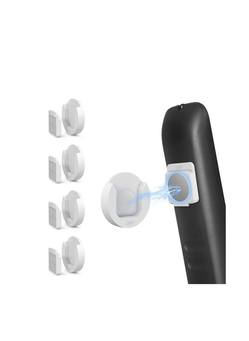 Excefore 4 Pack Magnetic Remote Control Holder, Wall Mount Remote Holder, Self Adhesive TV Air Conditioner Remote Control Holder, Suitable for Living Room Bedroom Wall (White)  - Image 1