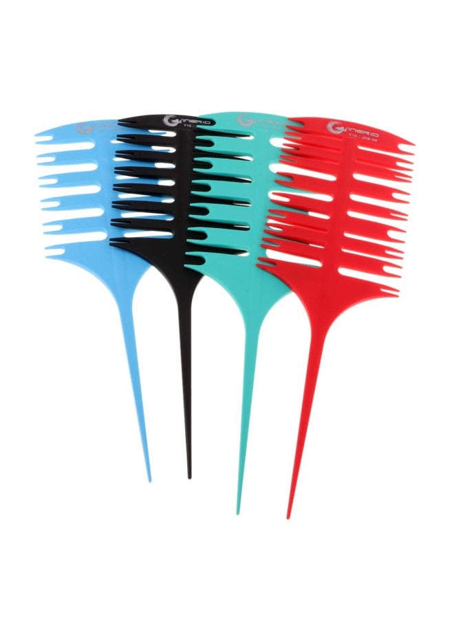 silvercnc 4 Pieces Plastic Rat Tail Sectioning Highlights Teasing Comb for Salon Home  - Image 2