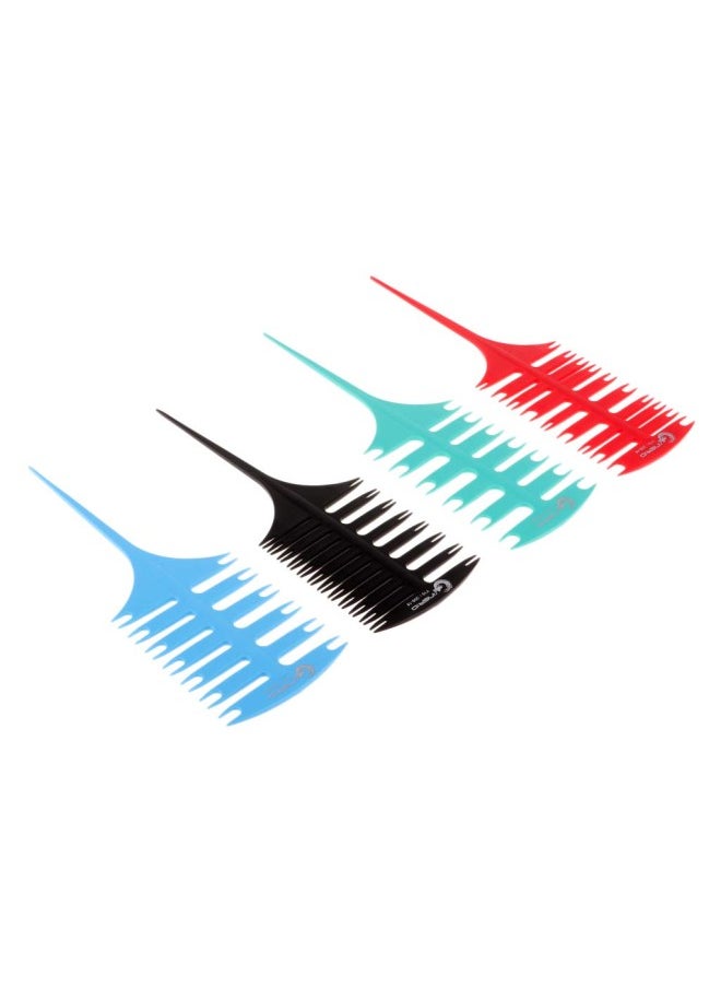 silvercnc 4 Pieces Plastic Rat Tail Sectioning Highlights Teasing Comb for Salon Home  - Image 4