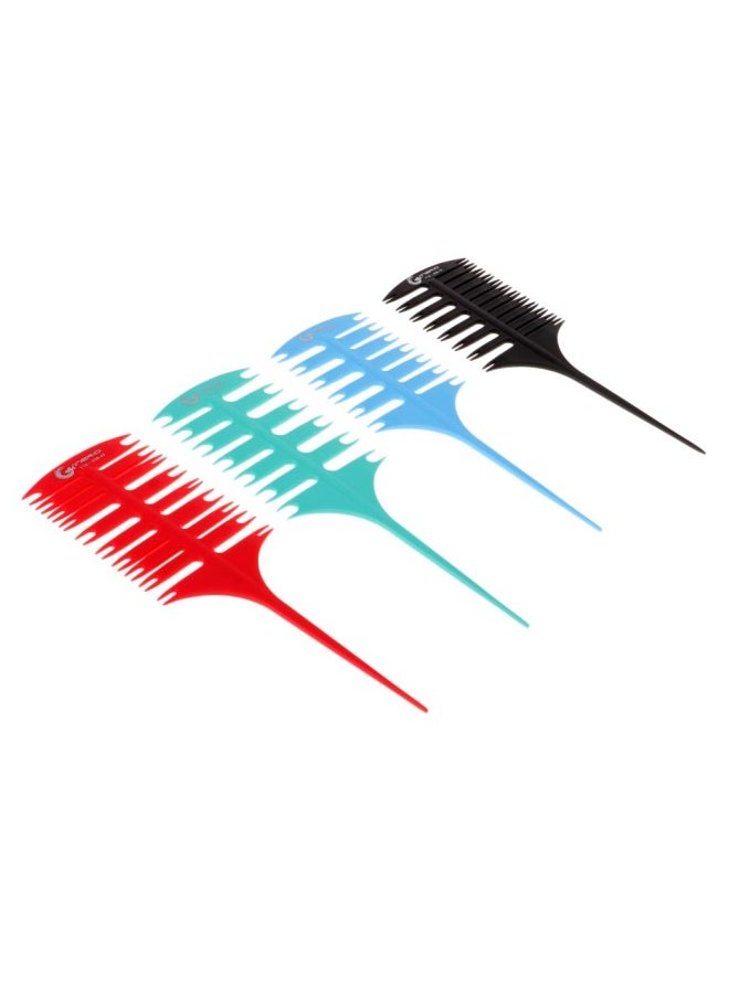 silvercnc 4 Pieces Plastic Rat Tail Sectioning Highlights Teasing Comb for Salon Home  - Image 3