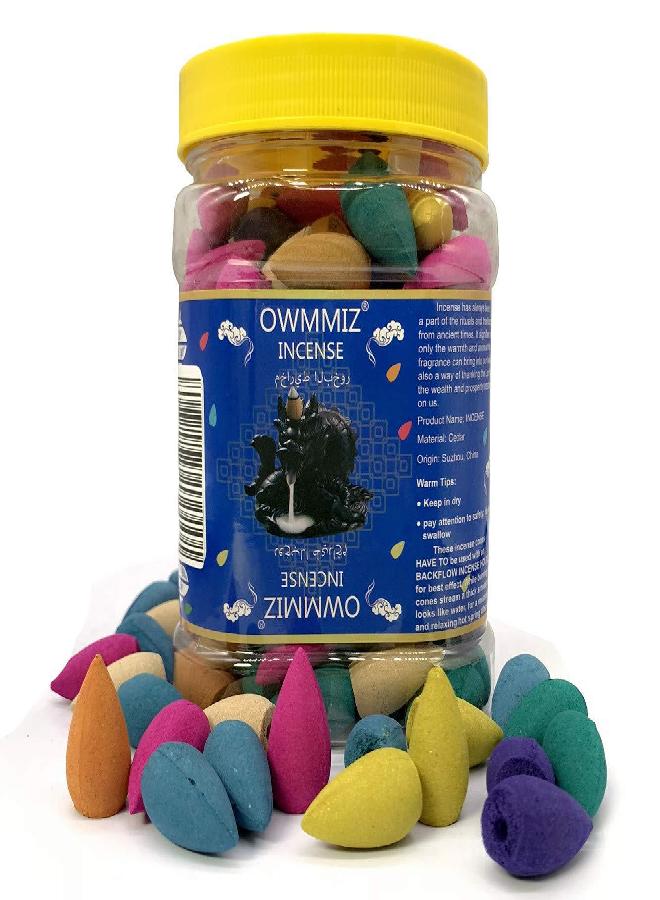 OWMMIZ 170 Pcs Backflow Incense Cones Waterfall Incense, 7 Mixed Natural Scents Backflow Fountain Incense Cone for Waterfall Backflow Incense Burner Holder - Image 4