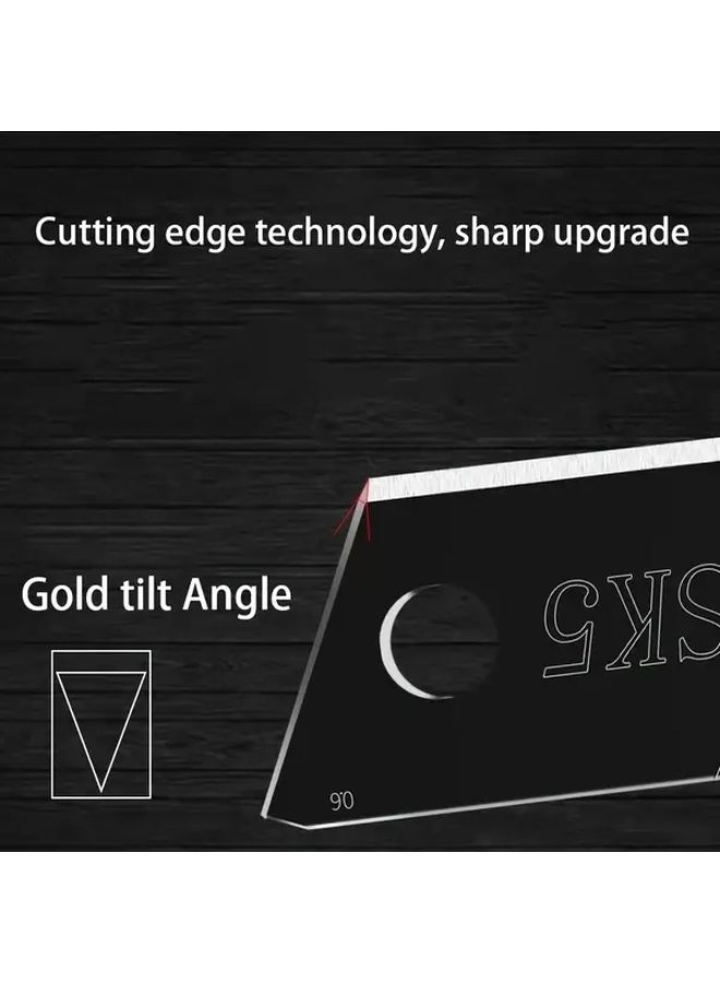 20pcs High Carbon Steel Replacement Blades 6mm 60 Degree Durable Sharp For Cardboard Foam Plastic Crafting Efficient Design Office DIY Everyday Use Non Return Handle Craft Blades Crafting Essentials Sleek Blade Design - Image 2
