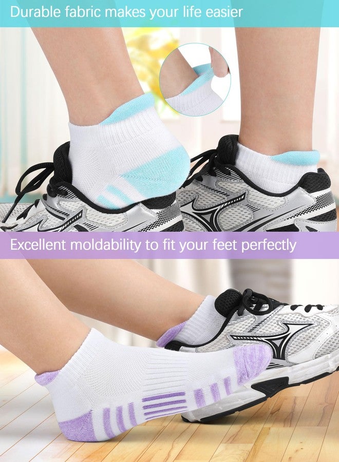 Airacker Athletic Running Ankle Cotton Socks, Low Cut Cushioned Performance Anti-Blister Tab Sport Sock for Men Women 6 Pairs, White-multicolor, 6-9 - Image 2