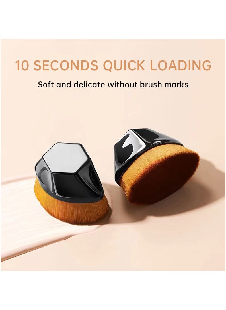 ponny 1pcs Foundation Makeup Brush with Storage Box Easy Makeup for Fresh Beginners Beauty Tool Foundation Brush for Girls Quick Makeup to School Company Morning Kits  - Image 2