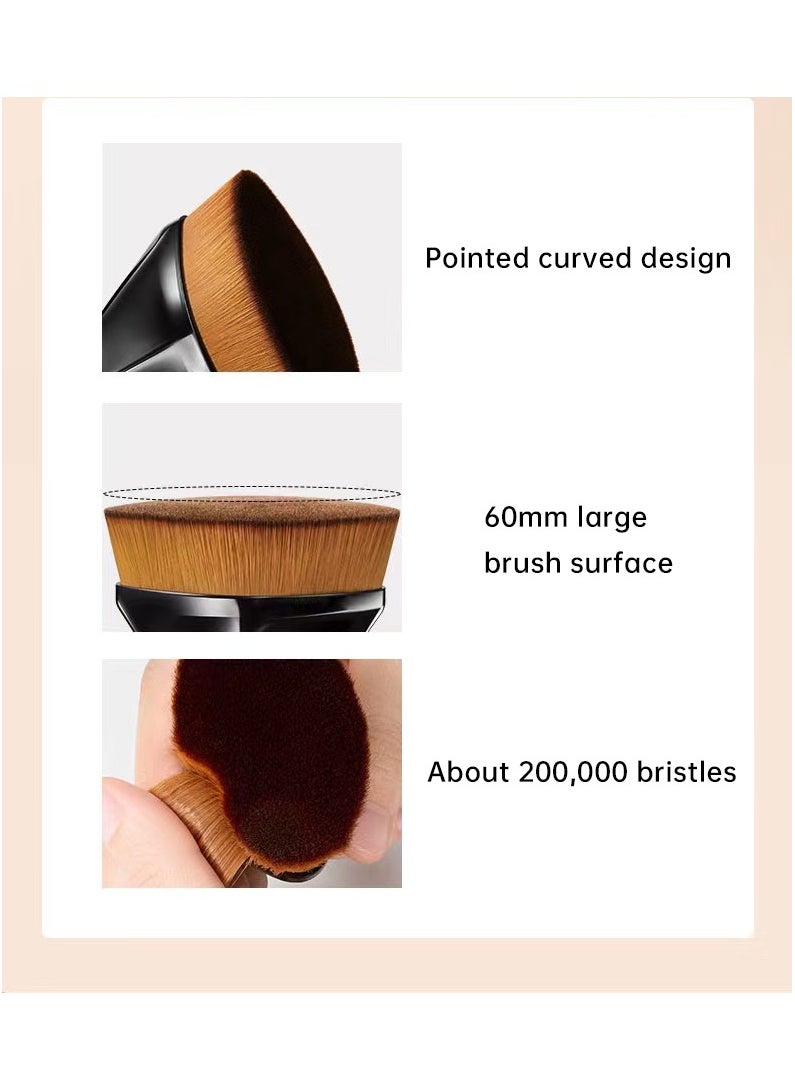 ponny 1pcs Foundation Makeup Brush with Storage Box Easy Makeup for Fresh Beginners Beauty Tool Foundation Brush for Girls Quick Makeup to School Company Morning Kits  - Image 5