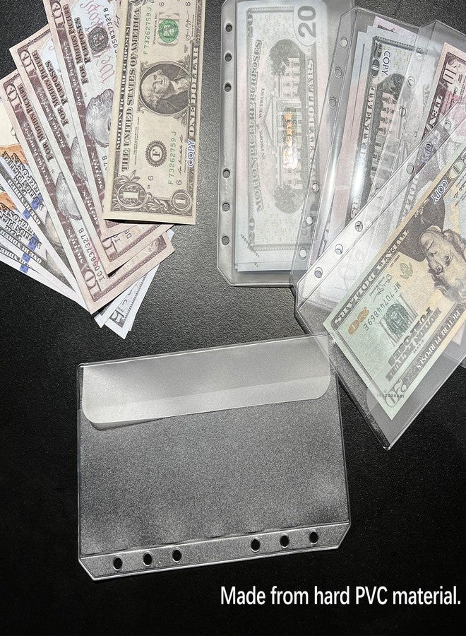 UMSICHT 12PCS A6 Binder Pockets with No Zippers, Zipless Budget Envelopes with Lids, A6 Binder Pouch for 6 Ring Binder, Money Folder Organizer, Clear PVC Savings Challenges Envelopes, 12PCS. - Image 2