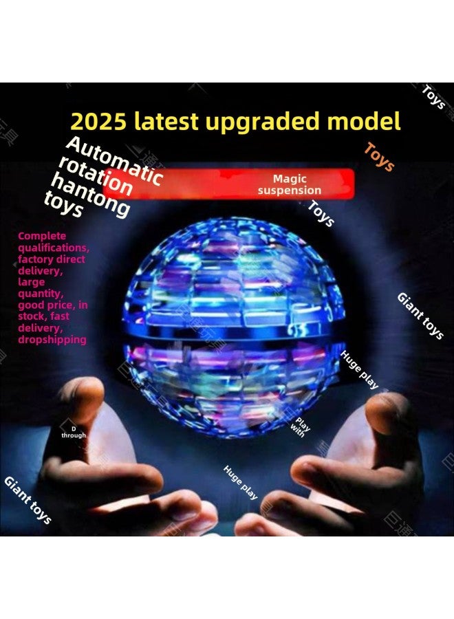 UFO Intelligent Induction Aircraft Luminous Suspension Flying Ball Swing Flying Saucer Fingertip Spinning Top Educational Toys-Color:Spinning Top - Blue (with Suspension Function) - Image 2