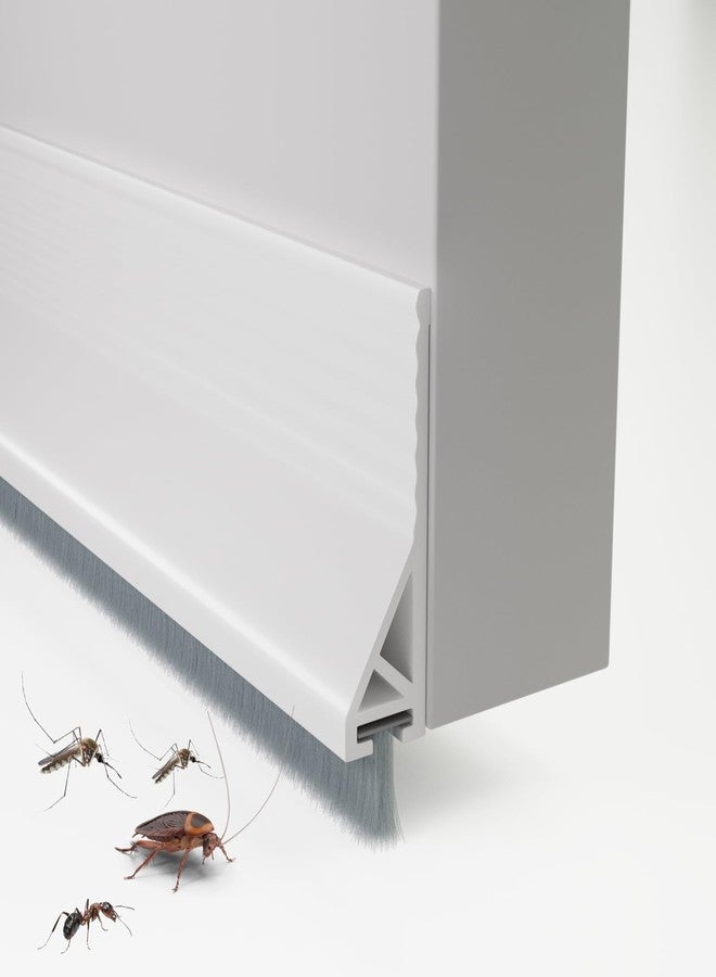 Vannesse Door Draft Stopper with Brush, 39" Door Sweep for Bottom of Door, Self Adhesive Weather Stripping for Bottom of Door, Under Door Seal Dust/Noise/Hot or Cold Air Insulation - Image 1
