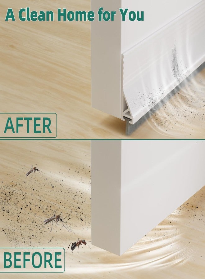 Vannesse Door Draft Stopper with Brush, 39" Door Sweep for Bottom of Door, Self Adhesive Weather Stripping for Bottom of Door, Under Door Seal Dust/Noise/Hot or Cold Air Insulation - Image 4