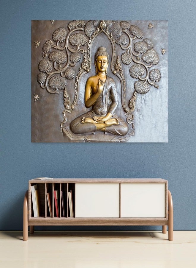 Masstone Gautam Buddha Painting | Wall Decor for Living Room | Bedroom | Home Office | Size 90x60 Cm (36x24 Inch) | Sparkle Self Adhesive (Without Frames) Wall Art | Best for Gifting | DIY Frame - Image 3