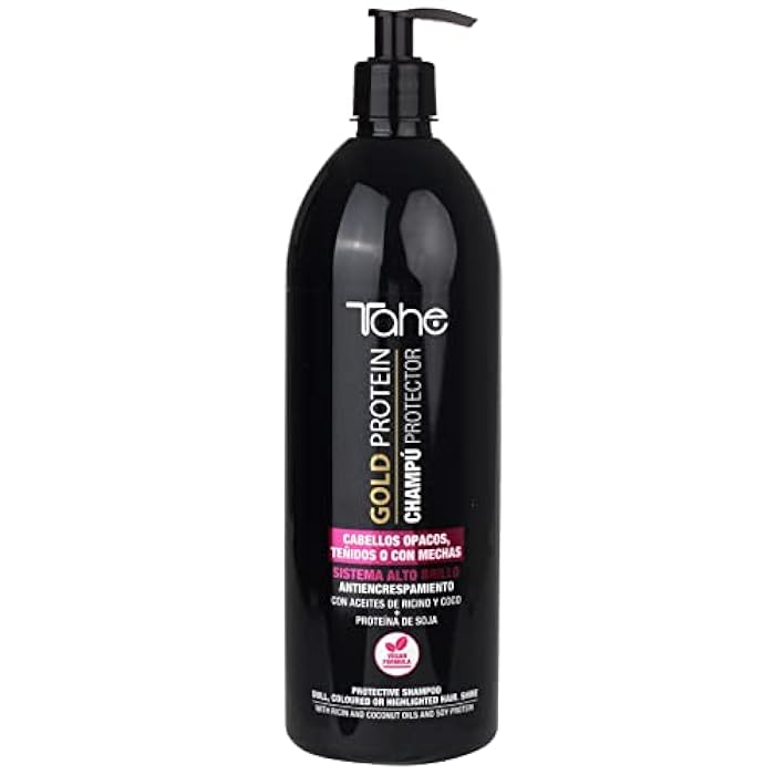 Tahe Gold Protein Protective Shampoo for Dull, Color-Treated or Highlighted Hair with Anti-Frizz Effect, 1000ml - Image 1