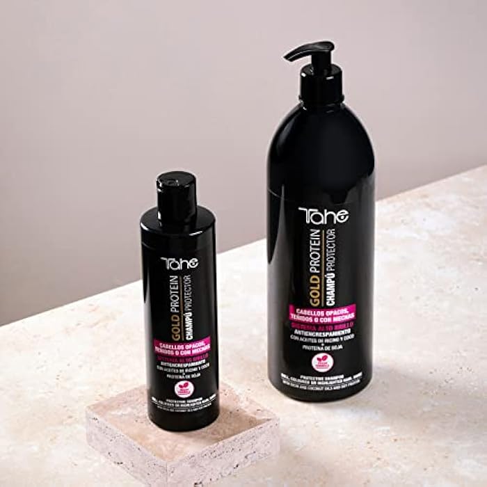 Tahe Gold Protein Protective Shampoo for Dull, Color-Treated or Highlighted Hair with Anti-Frizz Effect, 1000ml - Image 5