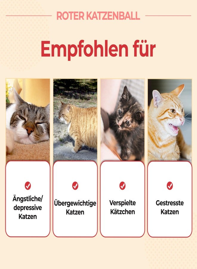 JAYU PET كرة القطط الحمراء من جايو بيت [بدون جرس] - لعبة قطط مصنوعة يدويًا من نبات النعناع البري، كرة ماتاتابي تفاعلية للقطط والقطط الصغيرة المنزلية، لعبة وهدية للقطط (2.7 بوصة) - Image 3