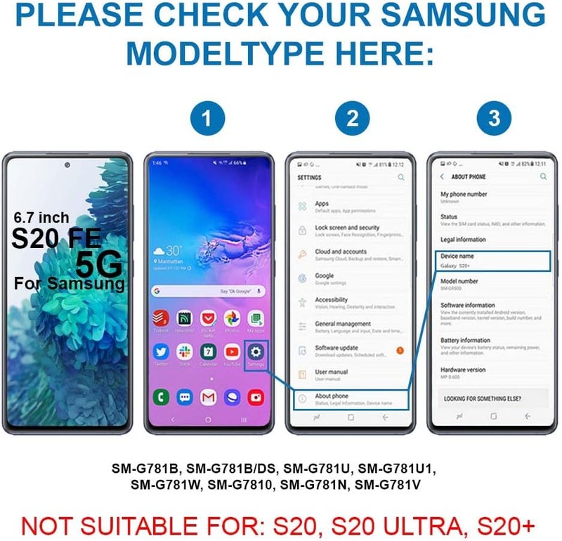Mmobiel عدسة زجاجية خلفية MMOBIEL متوافقة مع سامسونج جالاكسي S20 FE S20 FE 5G 2020 مع لاصق مزدوج الجوانب وملاقط وقماش متضمن - أسود - Image 4
