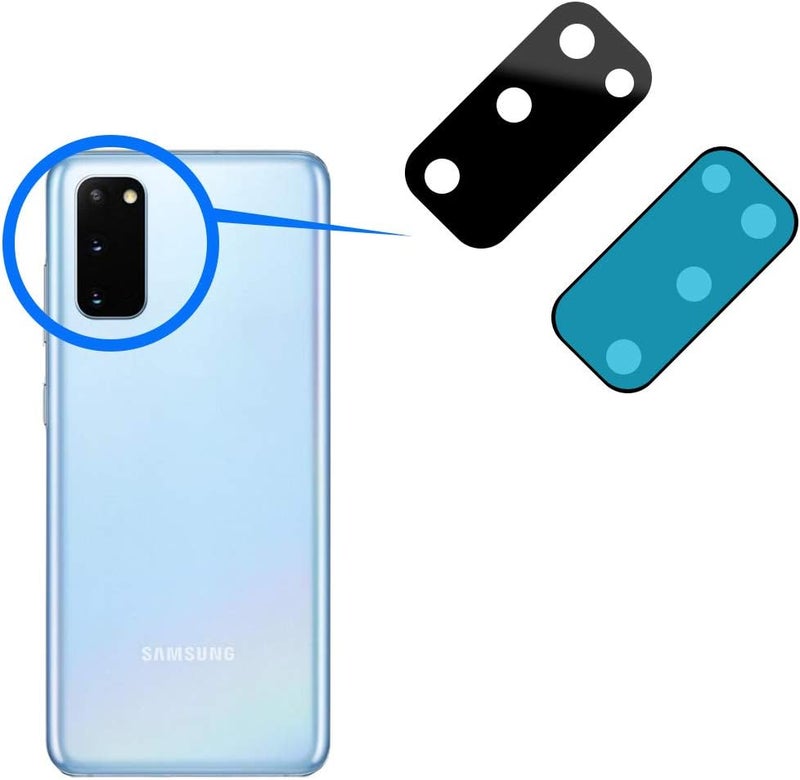 Mmobiel عدسة زجاجية خلفية MMOBIEL متوافقة مع سامسونج جالاكسي S20 FE S20 FE 5G 2020 مع لاصق مزدوج الجوانب وملاقط وقماش متضمن - أسود - Image 3