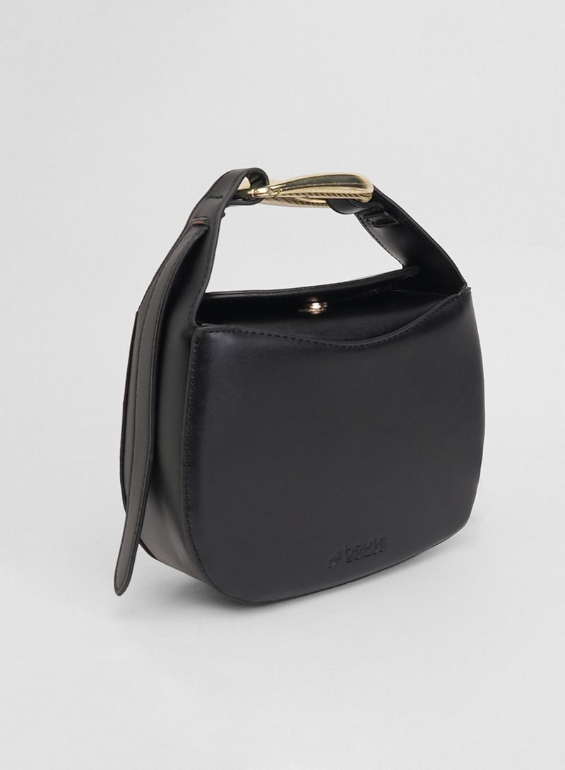 Haute Sauce Solid Magnet Lock Regular Vegan Leather Hand Bag For Women  - Image 5
