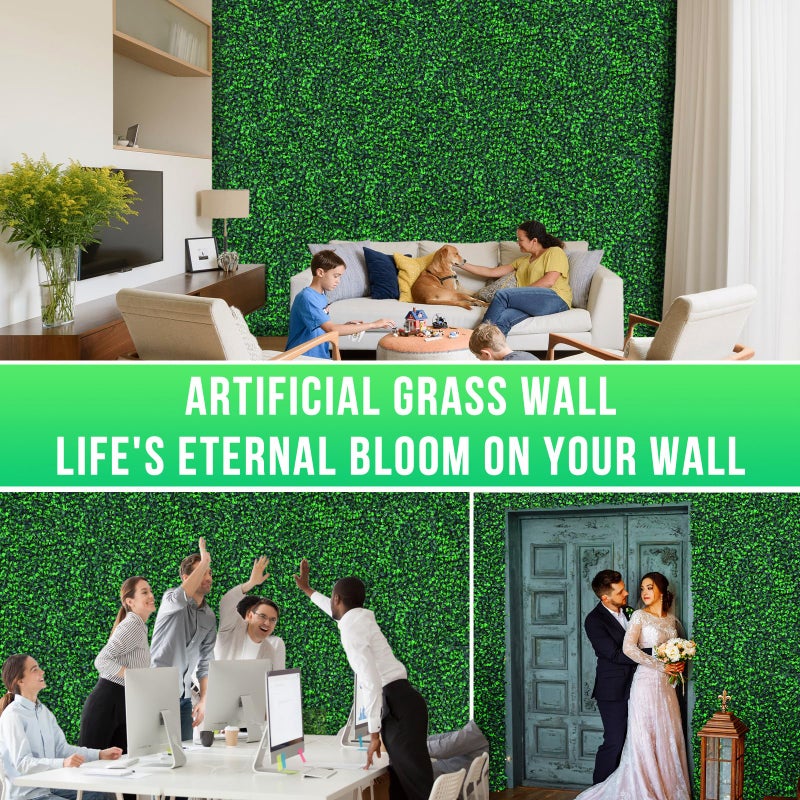 Grooy Artificial Boxwood Roll Panels,40"x 120"(33.33 sq.ft) UV-Anti Faux Ivy Leaves Privacy Fence Screen Grass Wall Roll Panels for Indoor Home Decor and Outdoor Garden Backyard - Image 5
