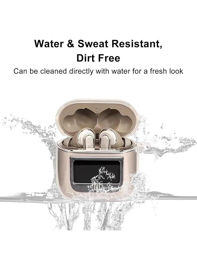 erorex - Case Compatible With Jbl Tour Pro 2 Earbuds 2023 Soft Silicone Shockproof Protective Cover With Carabiner Accessories Ultra Thin Soft Cover Slim Fit Anti Fall Not Easy To Dirty Clear - Image 1