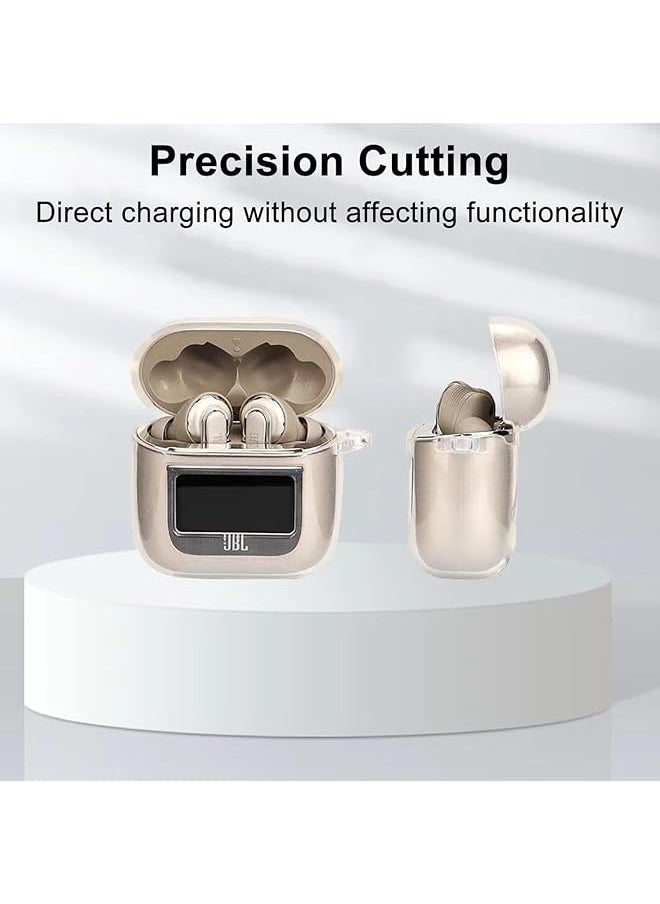 erorex - Case Compatible With Jbl Tour Pro 2 Earbuds 2023 Soft Silicone Shockproof Protective Cover With Carabiner Accessories Ultra Thin Soft Cover Slim Fit Anti Fall Not Easy To Dirty Clear - Image 1