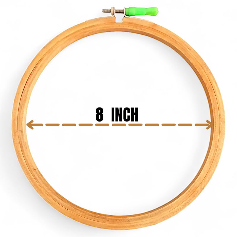 ADW CRAFT'S 7,8,9,10 INCHS Embroidery Wooden Hoop(3 PLY, PACK OF 4),Wooden Hoop ring for embroidery Kit,Wooden Embroidery Hoop ring frame,wooden frames for craft hoop frame,mini wooden hoopembroidery frame wooden  - Image 3