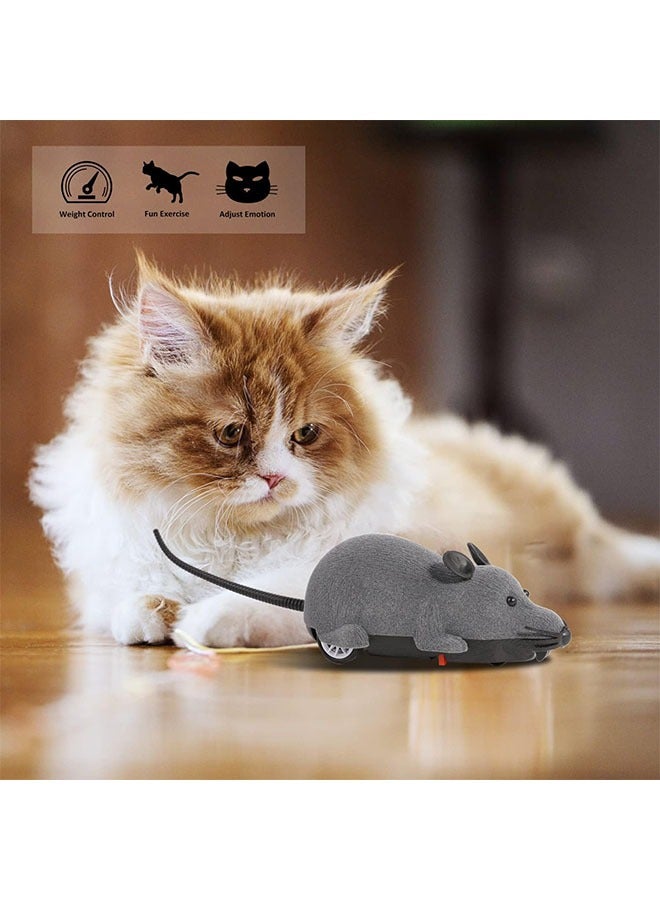 Wireless Remote Control Mouse Toy, Wireless Control Realistic Rat Scary RC Mice Toy For Cat Kitten Dog Pet Novelty Gift Trick Bugs, Kids Children Birthday Present (Light Grey)  - Image 5