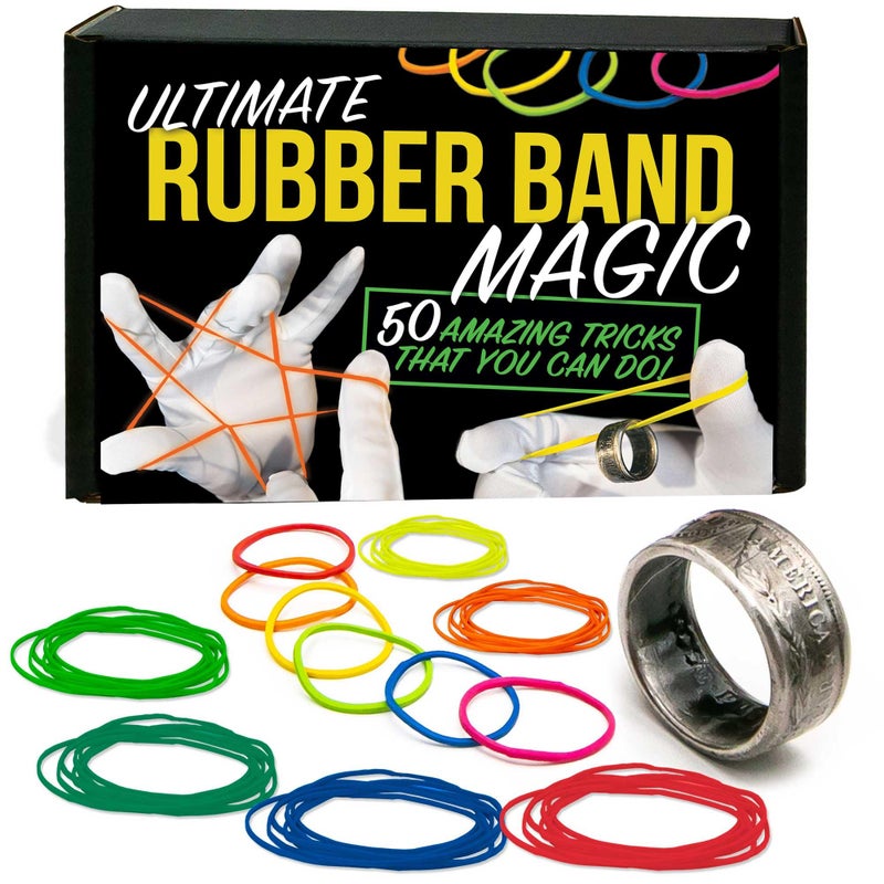 Magic Makers 50 Magic Tricks with Rubber Bands Magic Ring - Image 3