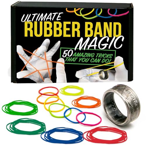 Magic Makers 50 Magic Tricks with Rubber Bands Magic Ring - Image 1