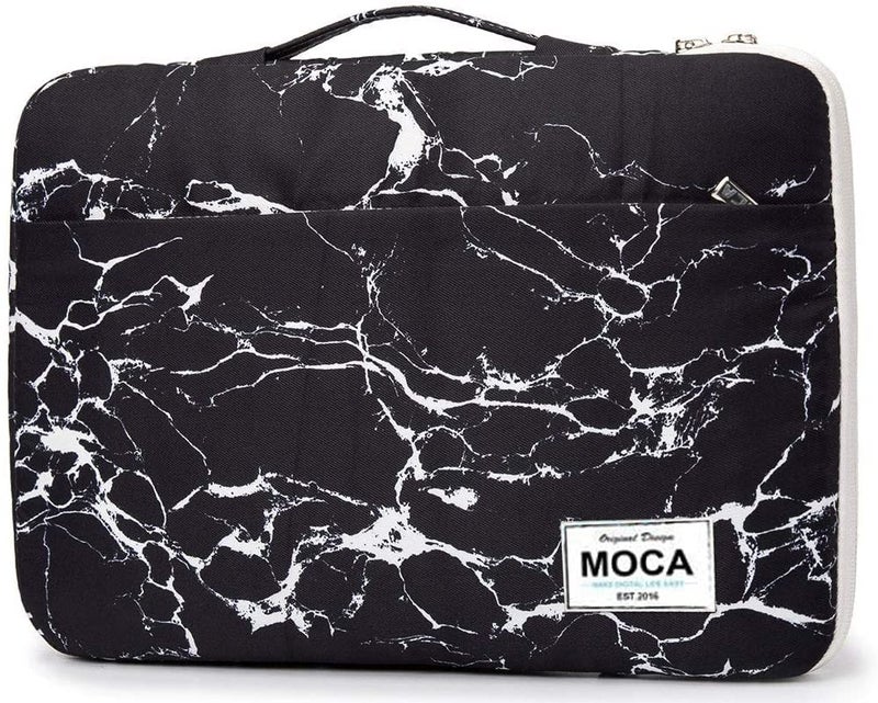 Moca حقيبة يد كانفاس كينماك الجميلة لحماية جهاز ماك بوك 15.4 15.6 16 بوصة / حقيبة يد عالمية لجهاز اللابتوب 15.4 15.6 16 بوصة (رخام أسود) - Image 1