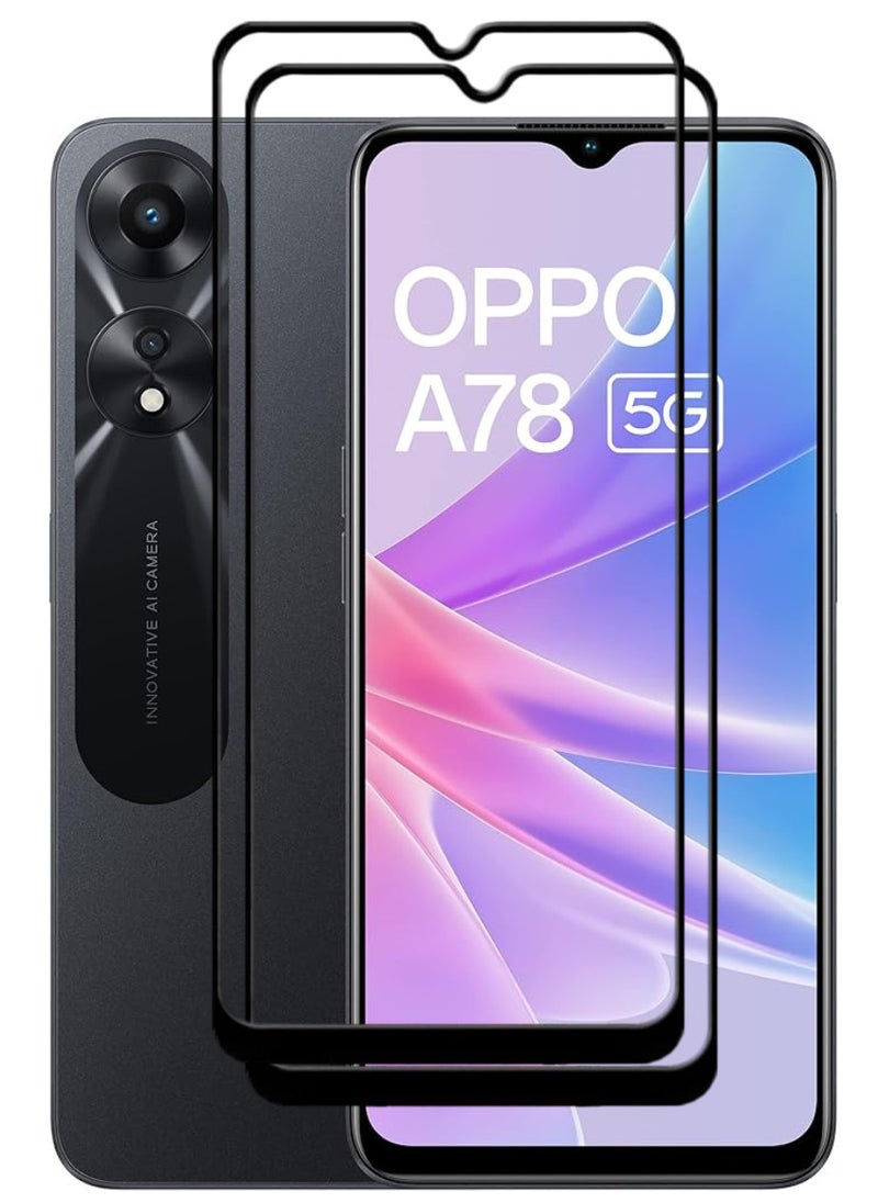 ACLIX 2 Pieces Antistatic ESD Dustproof Premium Quality High Definition Tempered Glass Screen Protector Designed For Oppo A78 - Image 1