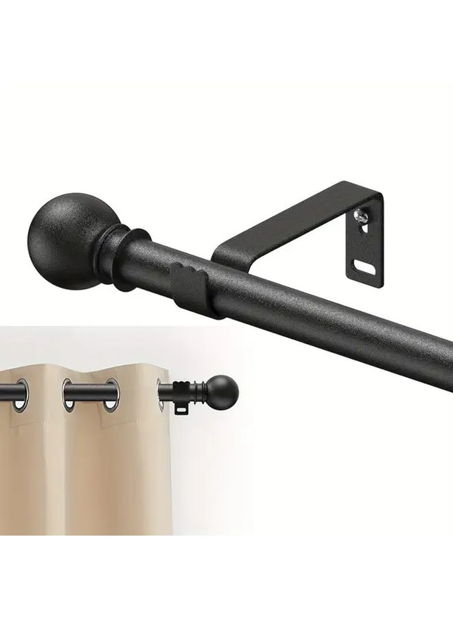 Adjustable Window Curtain Rod Set 30 87 Inch Matte Black Brackets Included - Image 1
