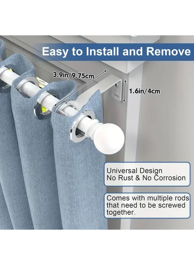 Adjustable Window Curtain Rod Set 30 87 Inch Matte Black Brackets Included - Image 4