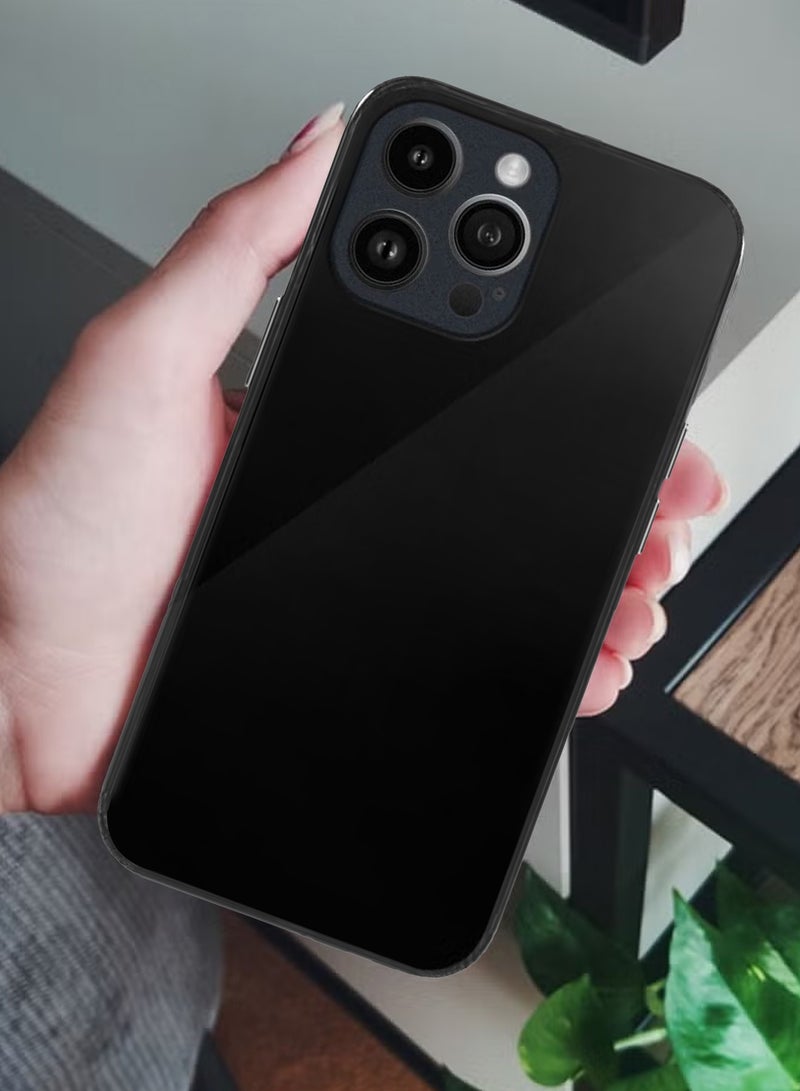 CATANES iPhone 14 Pro Max Electroplated Hard Glossy Case Camera Protection Shockproof Anti Fall Case Black - Image 3