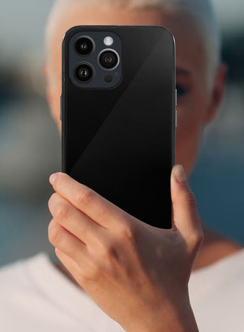 CATANES iPhone 14 Pro Max Electroplated Hard Glossy Case Camera Protection Shockproof Anti Fall Case Black - Image 5