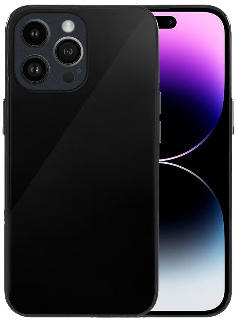 CATANES iPhone 14 Pro Max Electroplated Hard Glossy Case Camera Protection Shockproof Anti Fall Case Black - Image 2