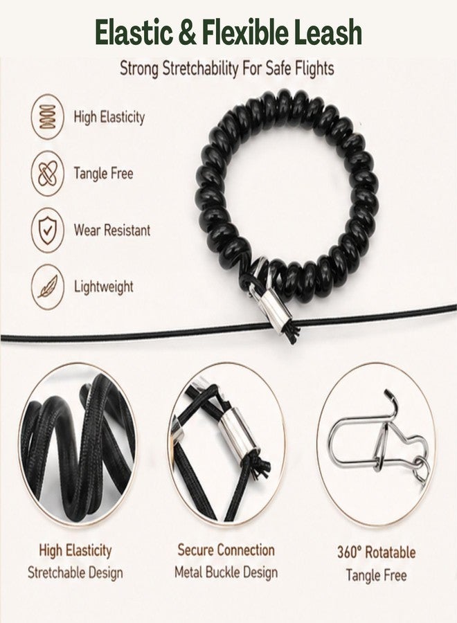 BendJoy® 300 cm Bird Harness with 5 Different Size Parrot Ring & Anti Lost Bracelet for Cockatiels, Parrots, Small Birds Multiple Ring Sizes | Durable Elastic Rope | Safe Outdoor Training Control - Image 5