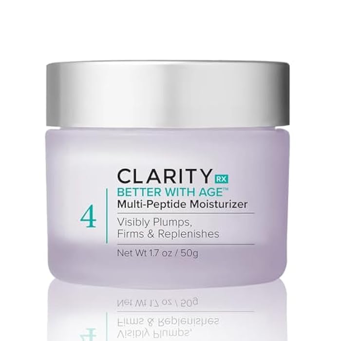 ClarityRx Better With Age Multi-Peptide Anti-Aging Facial Moisturizer, Natural Lifting & Tightening Face Cream, Plant Based, Cruelty Free, Paraben Free (1.7 oz) - Image 1