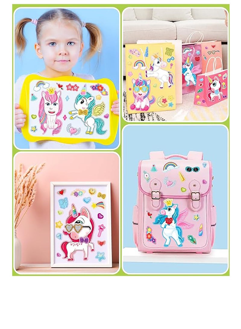 Excefore 24 Pcs Make Your Own Unicorn Sticker Sheets for Kids with Unicorn Party Favors Face Sticker Sheets for Kids Crafts Activities Gift Bags Birthday Party Favors for Kids 4-8 - Image 2