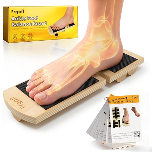 Frgofl Balance Board for Ankle Strengthening Physical Therapy Adjustable Single Leg Board for Recovery from Sprains Plantar Fasciitis Stability Trainer with Video Guide and Carry Bag - Image 1