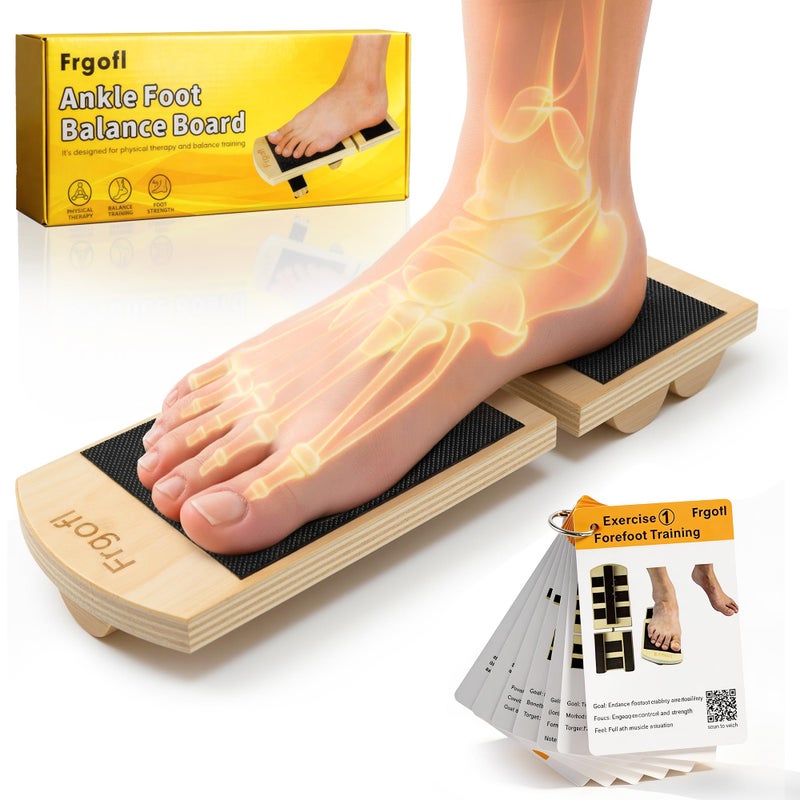 Frgofl Balance Board for Ankle Strengthening Physical Therapy Adjustable Single Leg Board for Recovery from Sprains Plantar Fasciitis Stability Trainer with Video Guide and Carry Bag - Image 2