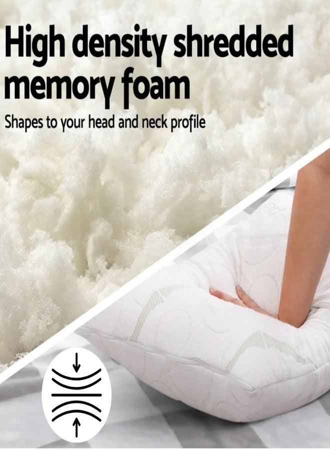 eConsumersUSA - Shredded Memory Foam Pillow for Sleeping - Medium Firm Support for Neck, Back & Shoulders - Perfect for Side Sleepers, Pregnancy, Dorms & Travel - USA Made Quality - Image 2