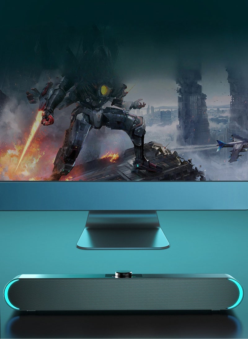 SADA Wired computer speaker, stereo subwoofer, powerful music player, bass surround speaker, 3.5mm audio, USB variable speaker with light and Bluetooth - Image 5