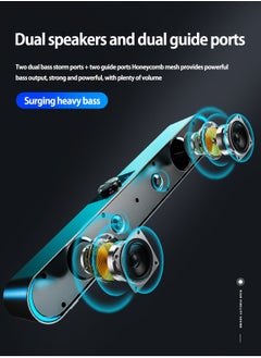 SADA Wired computer speaker, stereo subwoofer, powerful music player, bass surround speaker, 3.5mm audio, USB variable speaker with light and Bluetooth  - Image 4