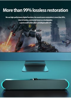 SADA Wired computer speaker, stereo subwoofer, powerful music player, bass surround speaker, 3.5mm audio, USB variable speaker with light and Bluetooth  - Image 5