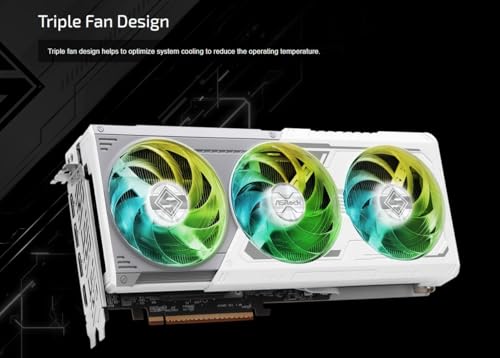 ASRock AMD Radeon RX 9070 XT Steel Legend 16GB White GPU 20Gbps GDDR6 256Bit (3rd Gen RT 2nd Gen AI Accelerators) PCIe5.0 800W 2x8-pin Triple Fan DP2.1a HDMI2.1b Graphics Card 2.9 Slot - Image 4