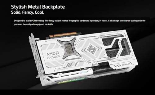 ASRock AMD Radeon RX 9070 XT Steel Legend 16GB White GPU 20Gbps GDDR6 256Bit (3rd Gen RT 2nd Gen AI Accelerators) PCIe5.0 800W 2x8-pin Triple Fan DP2.1a HDMI2.1b Graphics Card 2.9 Slot - Image 5