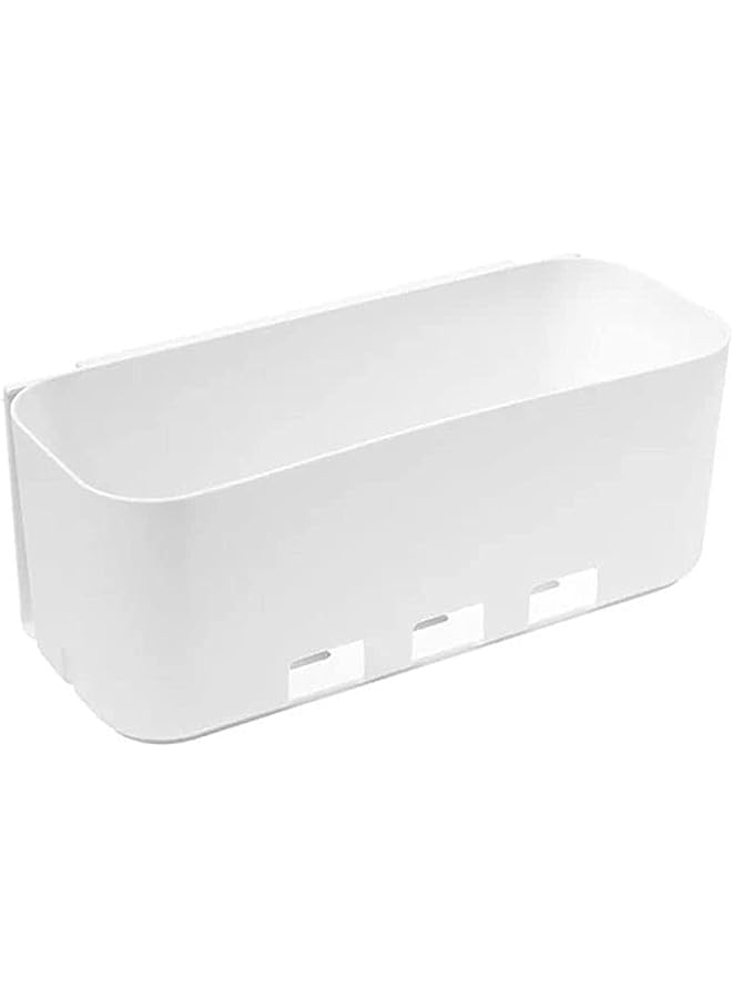 IAF Organizer, Wall Mount Adhesive Plastic Storage Caddy Holder for Phone Glasses Bottle Office Supplies in Dorm Room Bathroom Camper Rv - White - Image 1