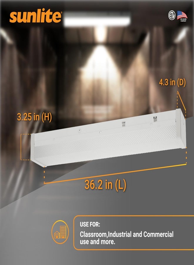 Sunlite 3-Foot Linear Wraparound Light Fixture, Power Selectable 18W/25W/30W, 2070-3450 Lumens, Color Selectable 30K/40K/50K, Dimmable, 110 Degree Beam Angle, 90 CRI, 120-277V, ETL & DLC Listed - Image 3