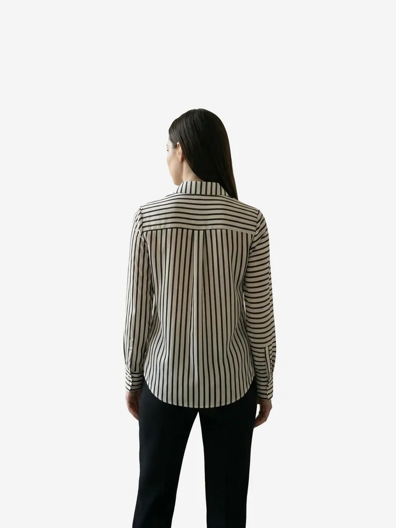 My Fashion White MY FASHION Striped Long-Sleeve Button-Front Shirt for Women | Best Price UAE